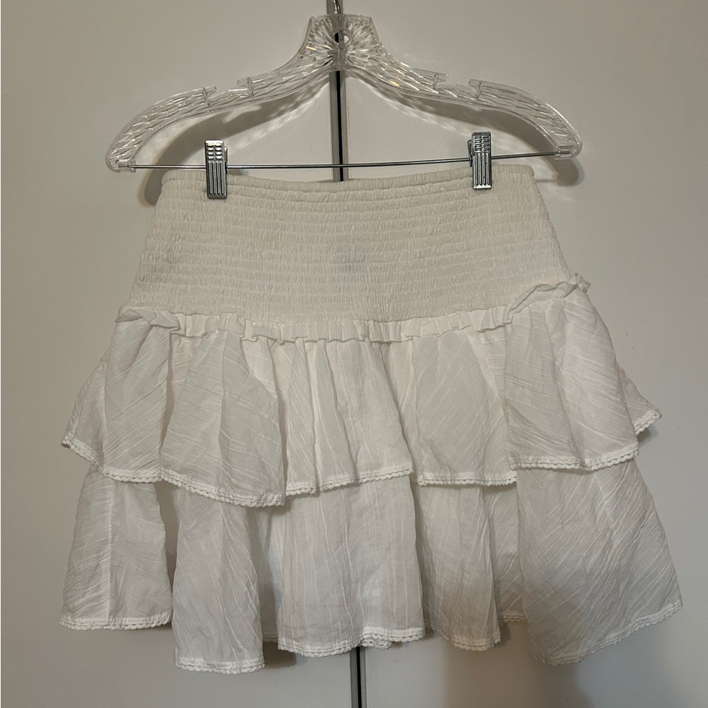 American Eagle White Tiered Mini Skirt Size Medium NWOT